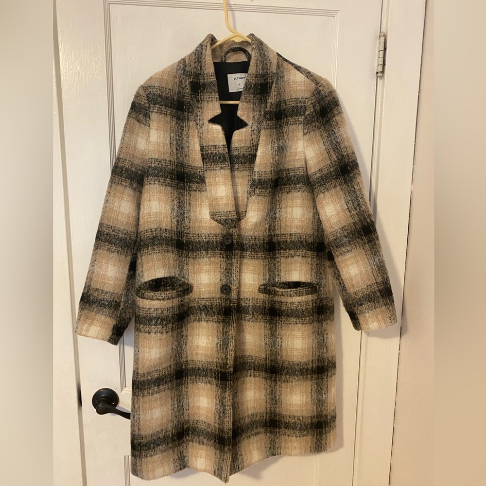 Old Navy Cardigan (Light Weight) Plaid Coat
